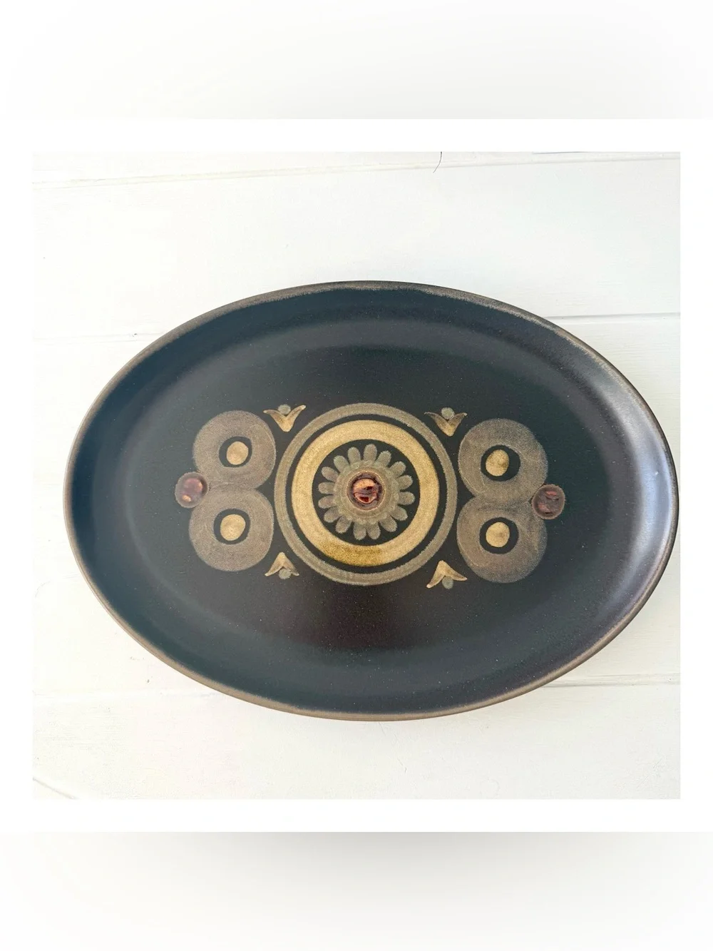 Vintage Denby Arabesque Samarkand Oval Serving Platter 12.5” MCM England
